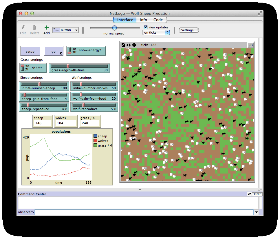 Wolf Sheep Predation simulation in NetLogo