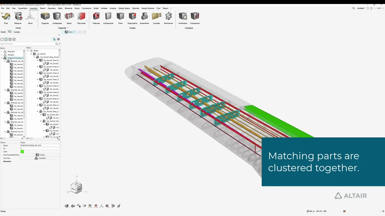 AI-augmented part recognition in HyperMesh demonstrating intelligent automation capabilities
